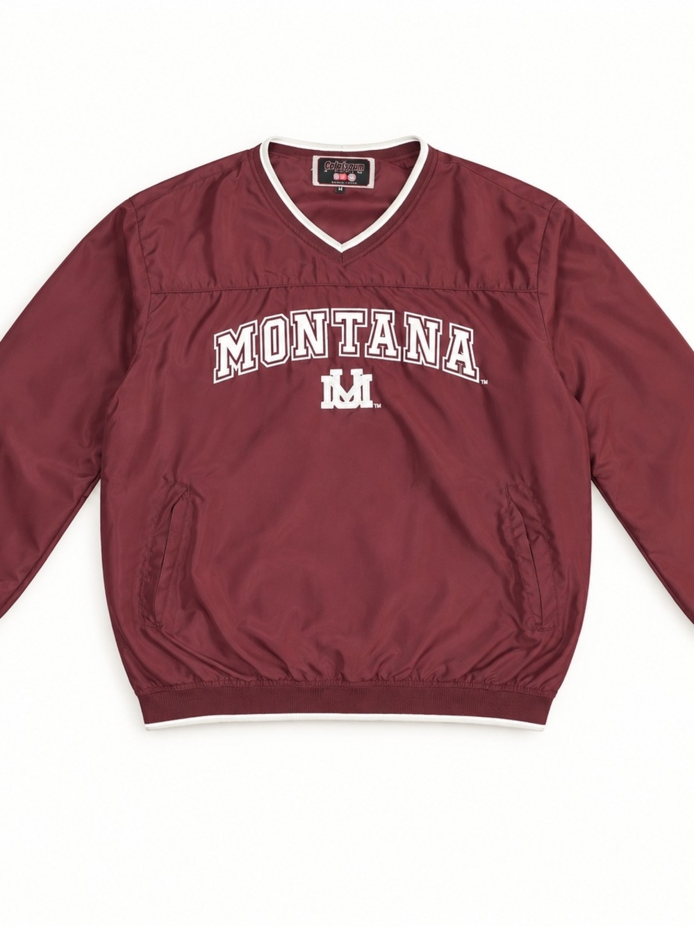 Colosseum Montana Grizzlies V Neck Windbreaker Pullover Men’s M Maroon